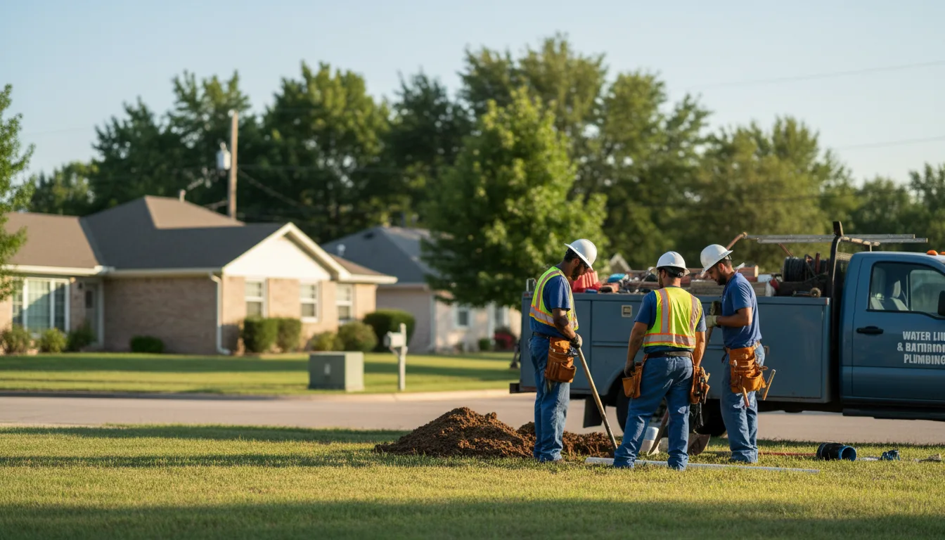 Residential water line and bathroom plumbing service in Enders, NE